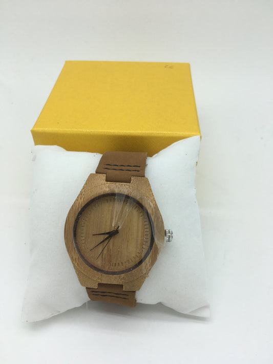 18. Holz Uhr mit Leder Armband S bambus breite 38mm lederarmband breite 20mm