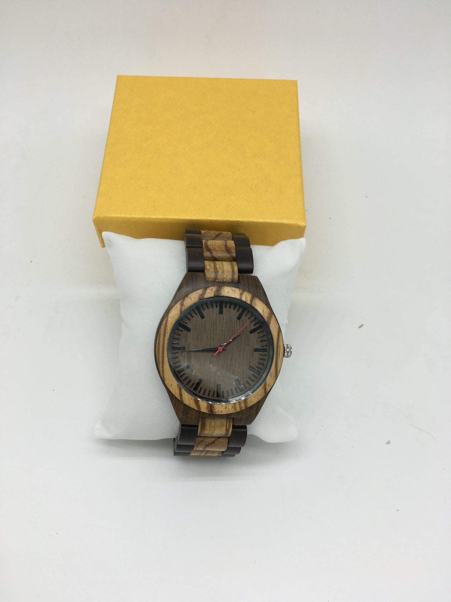 61. Komplett Holz Uhr L sandel und zebrano holz breite 44mm , armband breite 24mm